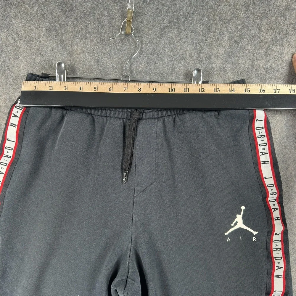 Jordan Air HBR Taped Basketball Pants Fleece Jogger Mens Medium Black AR2250